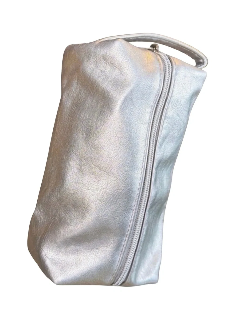 La Prairie Silver Metallic Cosmetic Bag | Luxury | Makeup Pouch | Travel Case